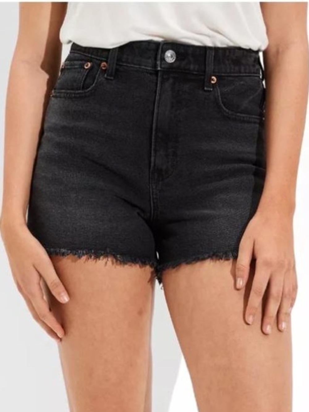 American Eagle Black Highest Rise ‘90s Boyfriend Cutoff Denim Shorts